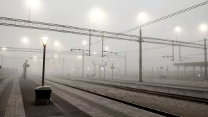 malmö centralstation dimma morgon