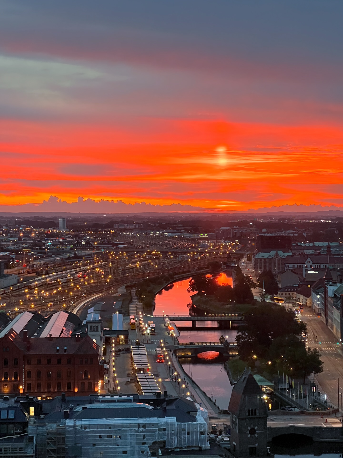 Soluppgång över Malmö från Malmö Live 2025